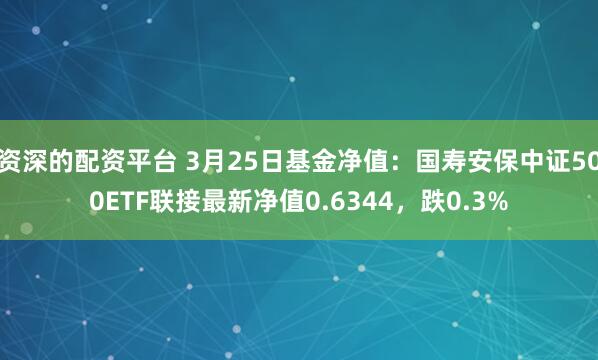 资深的配资平台 3月25日基金净值：国寿安保中证500ETF联接最新净值0.6344，跌0.3%