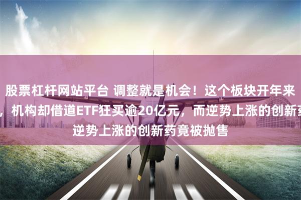 股票杠杆网站平台 调整就是机会！这个板块开年来下跌近5%，机构却借道ETF狂买逾20亿元，而逆势上涨的创新药竟被抛售