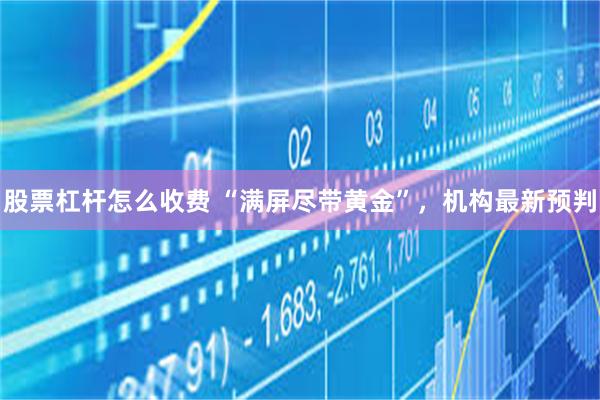 股票杠杆怎么收费 “满屏尽带黄金”，机构最新预判