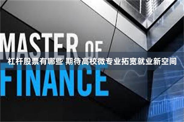 杠杆股票有哪些 期待高校微专业拓宽就业新空间
