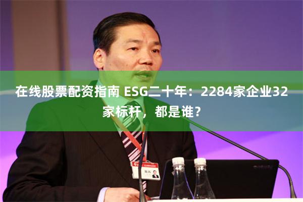 在线股票配资指南 ESG二十年：2284家企业32家标杆，都是谁？
