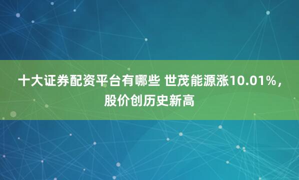 十大证券配资平台有哪些 世茂能源涨10.01%，股价创历史新高