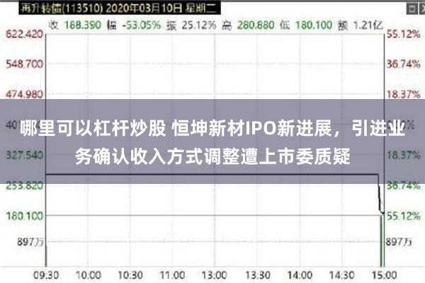 哪里可以杠杆炒股 恒坤新材IPO新进展，引进业务确认收入方式调整遭上市委质疑